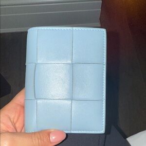 Bottega Veneta Sky Blue Leather Wallet